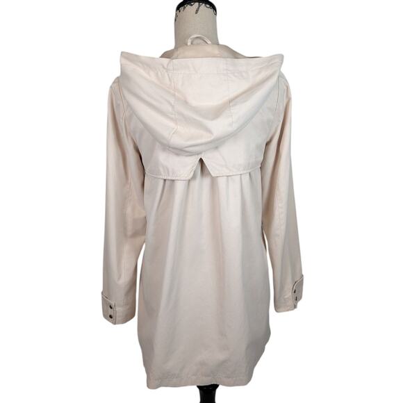 H&M Hooded Rain Coat Utility Jacket Beige Taupe Size 4 - Picture 2 of 16